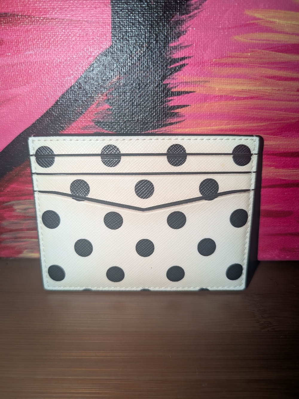 NWOT kate spade White & Black Polka Dot Card Holder - Picture 2 of 5